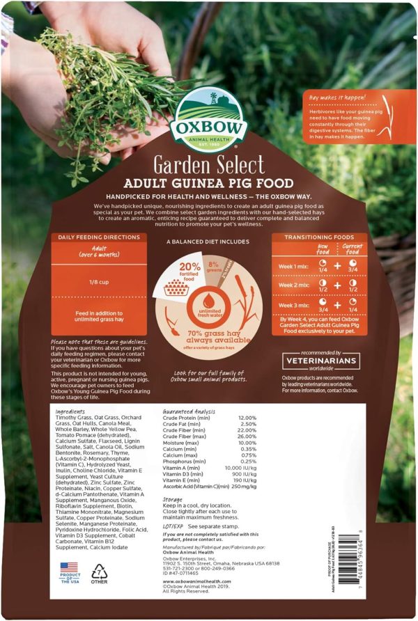 Oxbow Garden Select Adult Guinea Pig Food Non-GMO Pellets-1
