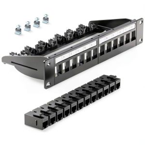 Cat6 Keystone Patch Panel PBAEGAV 12 Port Shielded-0
