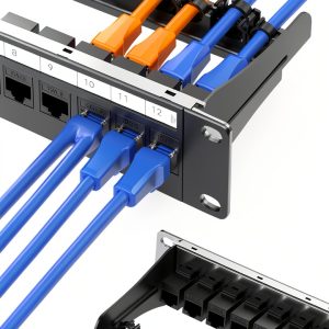 Enmane 1U 12 Port Ethernet Patch Panel Blue Flat Design High Speed-0