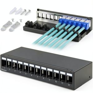 1U Patch Panel PBAEGAV 12 Port Shielded Blank Keystone-0