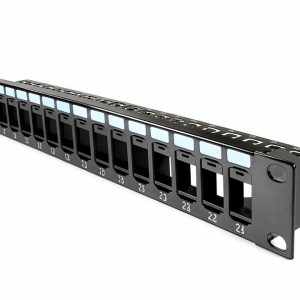 Vertical Cable Keystone Jack Panel 043-382/24/1U Black Steel 16 Gauge-0